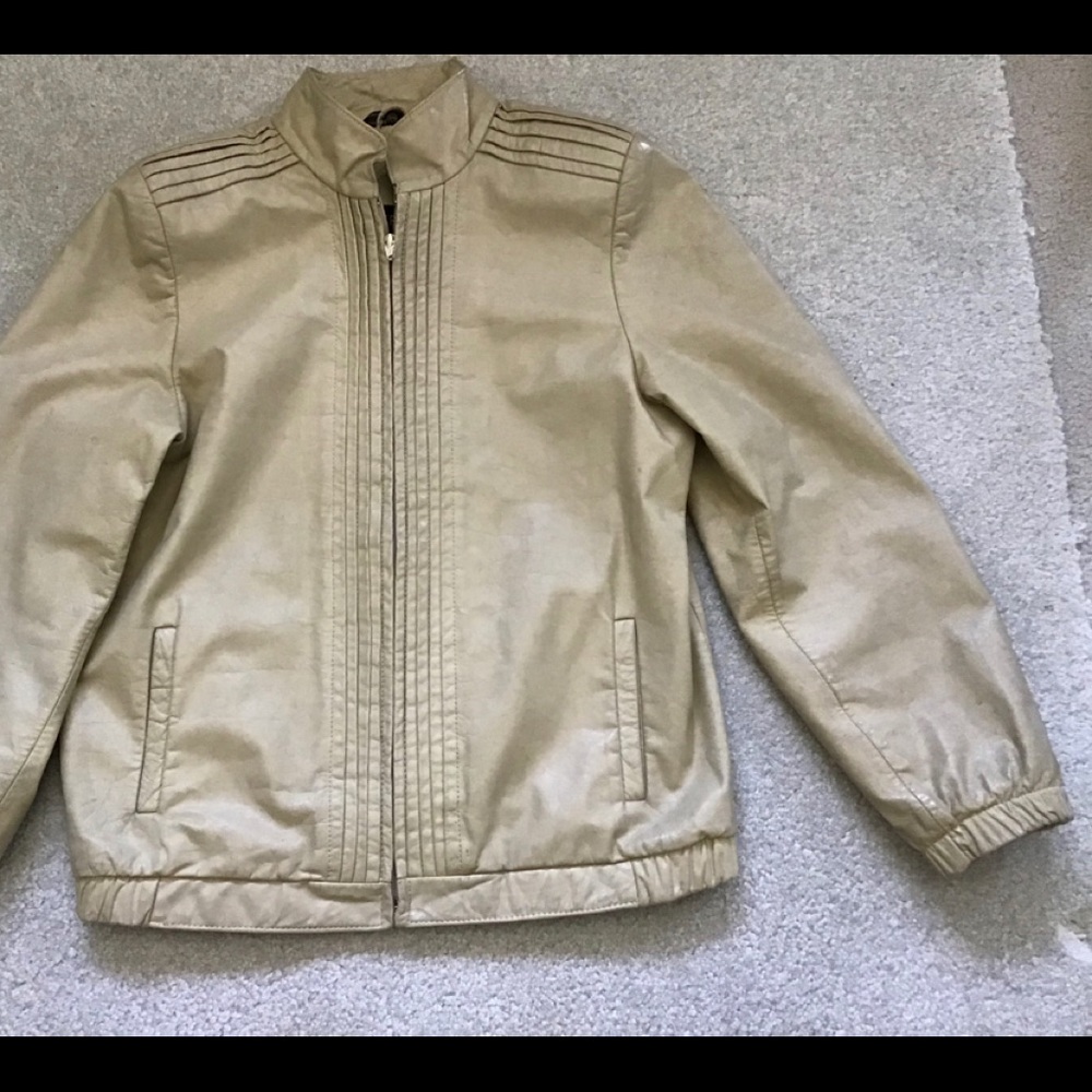 Vintage beige leather jacket Size 9/10
